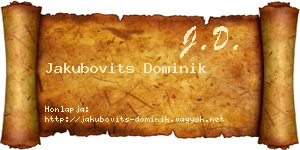 Jakubovits Dominik névjegykártya