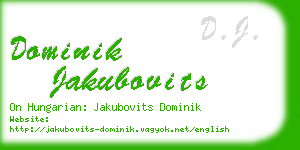 dominik jakubovits business card